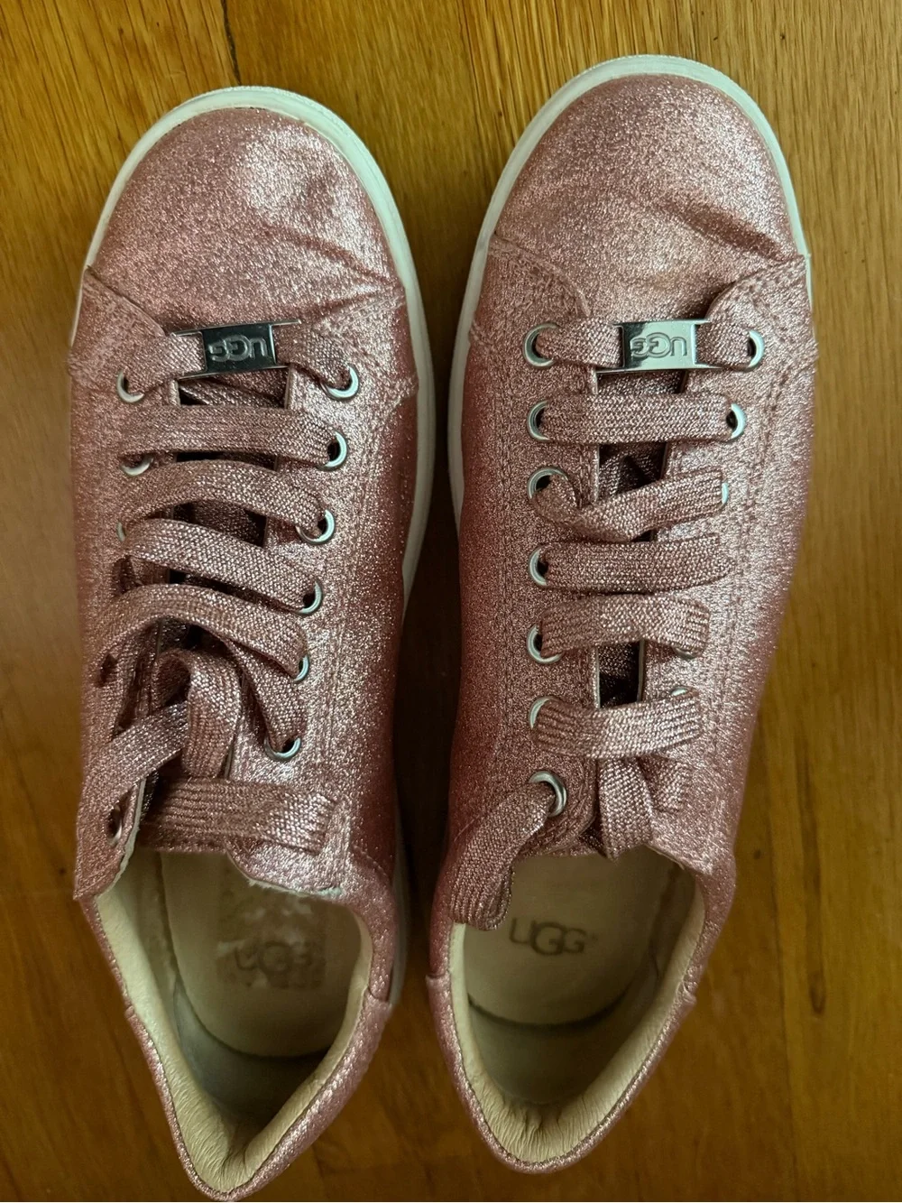 UGG Women's Rose Metallic Glitter Lace-Up Sneakers